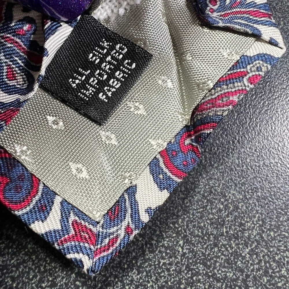 Givenchy Mens Tie Necktie Multicolor Paisley 100% Silk Tied Wide Woven Classic